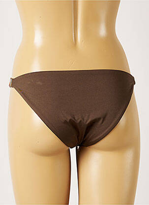 Bas de maillot de bain tissage satiné culotte marron BANANA MOON femme