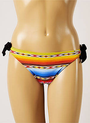 Bas de maillot de bain imprimé rayures culotte jaune BANANA MOON femme