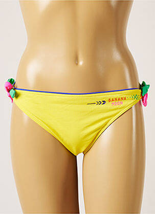 Bas de maillot de bain tissage satiné culotte jaune BANANA MOON femme