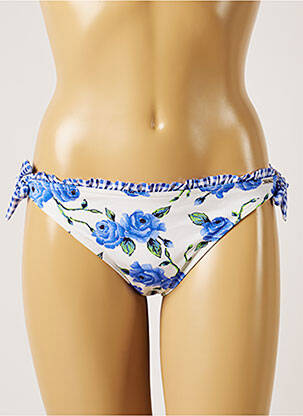 Bas de maillot de bain imprimé fleurs culotte bleu BANANA MOON femme