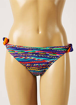 Bas de maillot de bain tissage satiné culotte bleu BANANA MOON femme