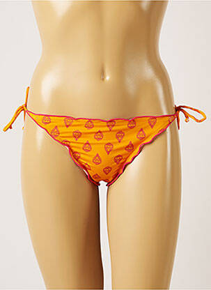Bas de maillot de bain tissage satiné culotte orange BANANA MOON femme