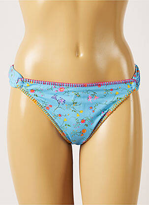 Bas de maillot de bain imprimé fleurs culotte bleu BANANA MOON femme