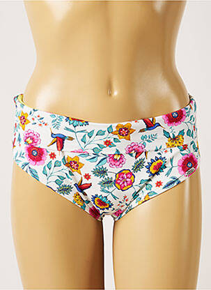 Bas de maillot de bain imprimé fleurs culotte blanc BANANA MOON femme