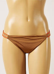 Bas de maillot de bain tissage satiné culotte marron BANANA MOON femme