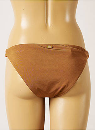 Bas de maillot de bain tissage satiné culotte marron BANANA MOON femme