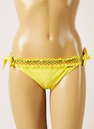 Bas de maillot de bain fermeture liens à nouer culotte jaune BANANA MOON femme