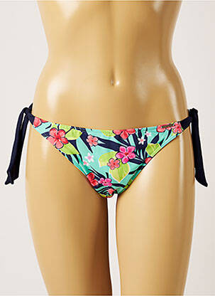 Bas de maillot de bain imprimé fleurs culotte bleu BANANA MOON femme