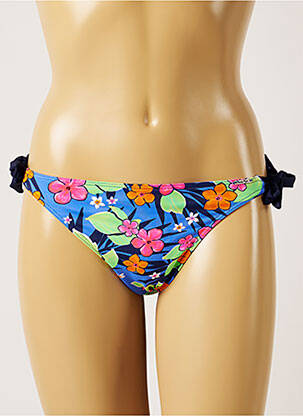 Bas de maillot de bain imprimé fleurs culotte bleu BANANA MOON femme