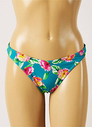 Bas de maillot de bain imprimé fleurs culotte bleu BANANA MOON femme