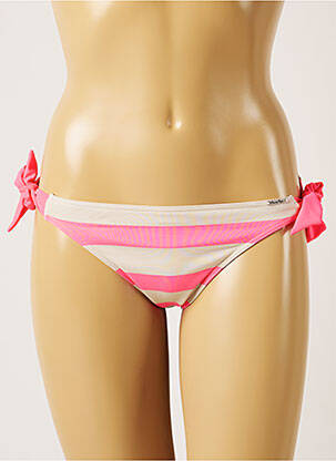 Bas de maillot de bain imprimé rayures culotte rose BANANA MOON femme