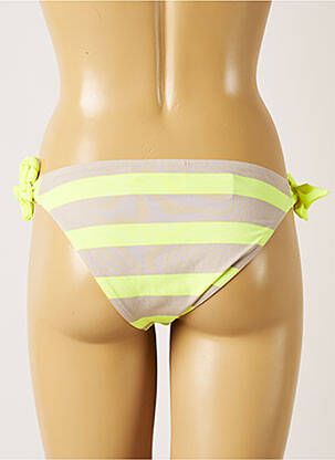 Bas de maillot de bain imprimé rayures culotte jaune BANANA MOON femme