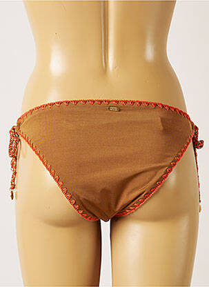 Bas de maillot de bain tissage satiné culotte marron BANANA MOON femme