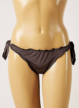 Bas de maillot de bain micro fibres bikini marron BANANA MOON femme