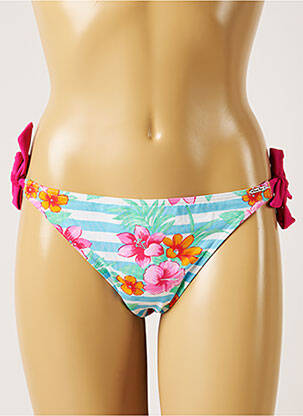 Bas de maillot de bain imprimé fleurs bikini bleu BANANA MOON femme