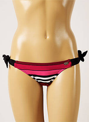Bas de maillot de bain imprimé rayures bikini rose BANANA MOON femme