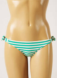 Bas de maillot de bain imprimé rayures bikini vert BANANA MOON femme