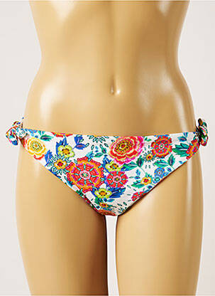 Bas de maillot de bain imprimé fleurs bikini bleu BANANA MOON femme