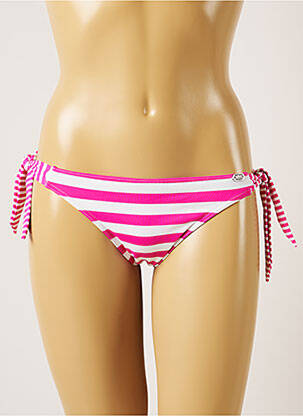 Bas de maillot de bain imprimé rayures bikini rose BANANA MOON femme