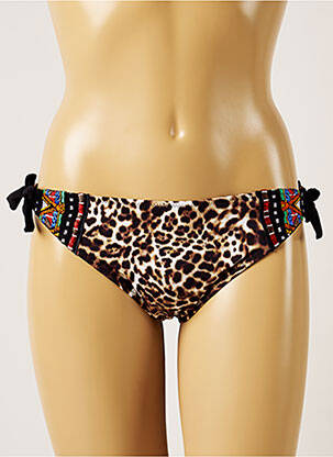 Bas de maillot de bain micro fibres bikini marron BANANA MOON femme