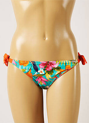 Bas de maillot de bain imprimé fleurs bikini bleu BANANA MOON femme