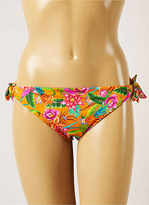 Bas de maillot de bain imprimé fleurs bikini orange BANANA MOON femme