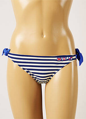 Bas de maillot de bain fermeture liens à nouer bikini bleu BANANA MOON femme