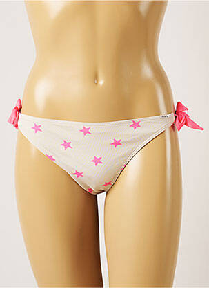 Bas de maillot de bain imprimé fantaisie bikini beige BANANA MOON femme