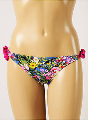 Bas de maillot de bain imprimé fleurs bikini bleu BANANA MOON femme