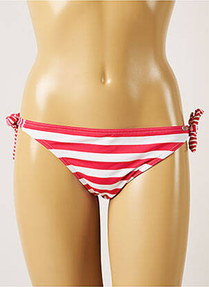 Bas de maillot de bain imprimé rayures bikini rose BANANA MOON femme