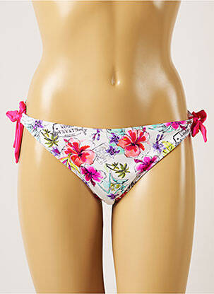 Bas de maillot de bain imprimé fleurs bikini blanc BANANA MOON femme