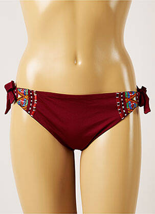 Bas de maillot de bain fermeture liens à nouer bikini rouge BANANA MOON femme