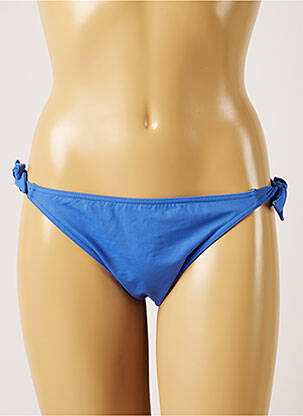 Bas de maillot de bain effet matière satinée bikini bleu BANANA MOON femme