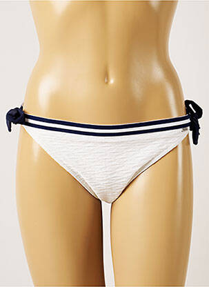 Bas de maillot de bain tissage texturé bikini blanc BANANA MOON femme