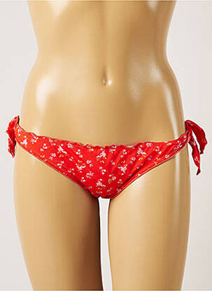 Bas de maillot de bain imprimé fleurs bikini rouge BANANA MOON femme