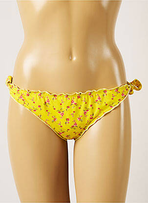 Bas de maillot de bain imprimé fleurs bikini jaune BANANA MOON femme