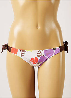 Bas de maillot de bain imprimé fleurs bikini blanc BANANA MOON femme