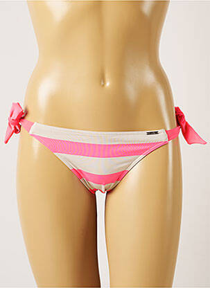 Bas de maillot de bain imprimé rayures bikini rose BANANA MOON femme