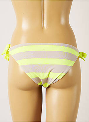Bas de maillot de bain imprimé rayures bikini jaune BANANA MOON femme