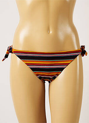 Bas de maillot de bain imprimé rayures bikini marron BANANA MOON femme