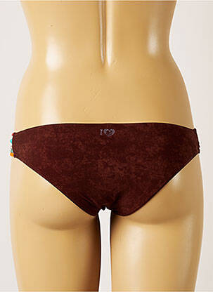 Bas de maillot de bain imprimé fantaisie culotte marron BANANA MOON femme