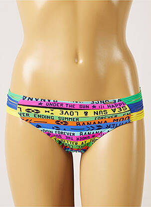 Bas de maillot de bain imprimé fantaisie culotte bleu BANANA MOON femme