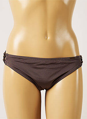 Bas de maillot de bain effet matière satinée culotte gris BANANA MOON femme