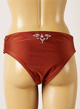 Bas de maillot de bain effet matière satinée culotte marron BANANA MOON femme
