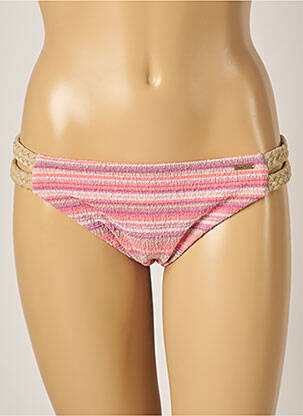 Bas de maillot de bain tissage texturé culotte rose BANANA MOON femme