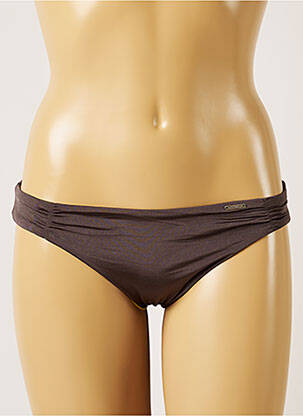 Bas de maillot de bain effet matière satinée culotte gris BANANA MOON femme