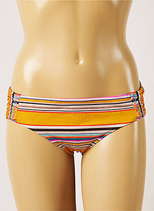 Bas de maillot de bain effet matière satinée culotte orange BANANA MOON femme