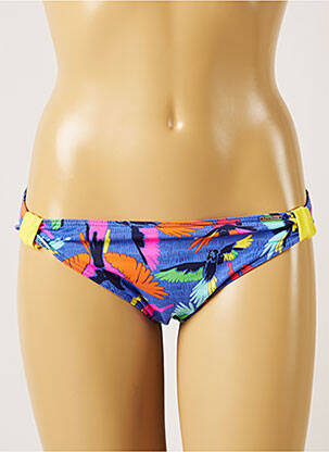 Bas de maillot de bain effet matière satinée culotte bleu BANANA MOON femme