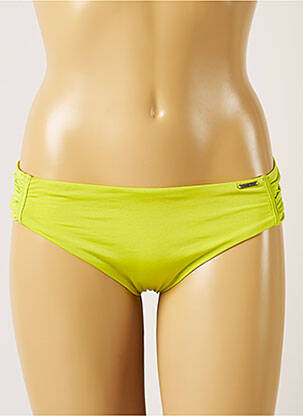 Bas de maillot de bain effet matière satinée culotte vert BANANA MOON femme