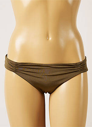 Bas de maillot de bain effet matière satinée culotte vert BANANA MOON femme